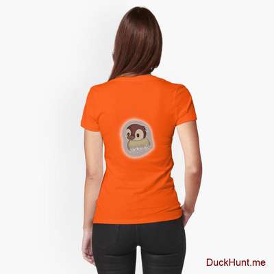 Ghost Duck (foggy) Orange Fitted T-Shirt (Back printed) image
