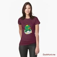Baby duck Dark Red Fitted T-Shirt (Front printed)