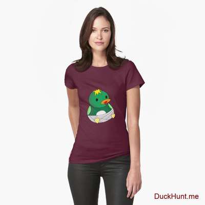 Baby duck Dark Red Fitted T-Shirt (Front printed) image
