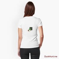 Prof Duck White Fitted T-Shirt (Back printed)