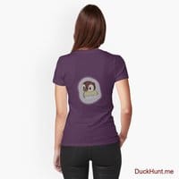 Ghost Duck (foggy) Eggplant Fitted T-Shirt (Back printed)