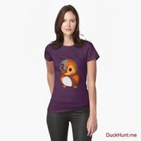 Mechanical Duck Eggplant Fitted T-Shirt (Front printed)