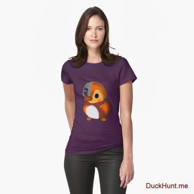 Mechanical Duck Eggplant Fitted T-Shirt (Front printed) image
