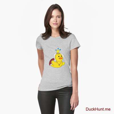 Royal Duck Heather Grey Fitted T-Shirt (Front printed) image