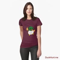 Super duck Dark Red Fitted T-Shirt (Front printed)