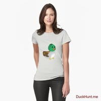 Normal Duck Light Grey Fitted T-Shirt (Front printed)