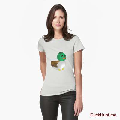 Normal Duck Light Grey Fitted T-Shirt (Front printed) image