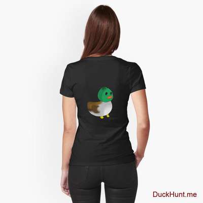 Normal Duck Black Fitted T-Shirt (Back printed) image