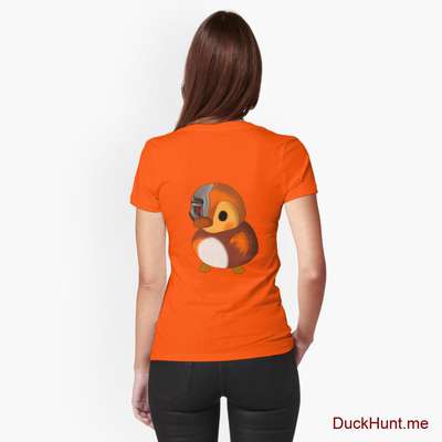 Mechanical Duck Orange Fitted T-Shirt (Back printed) image