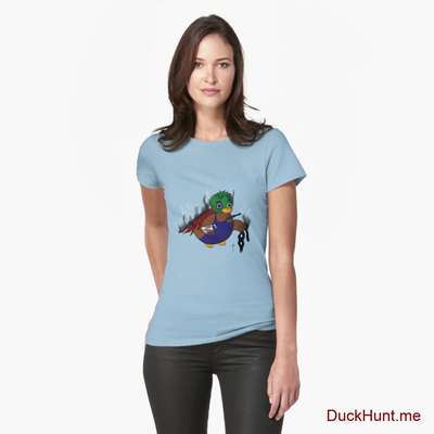 Dead Boss Duck (smoky) Light Blue Fitted T-Shirt (Front printed) image