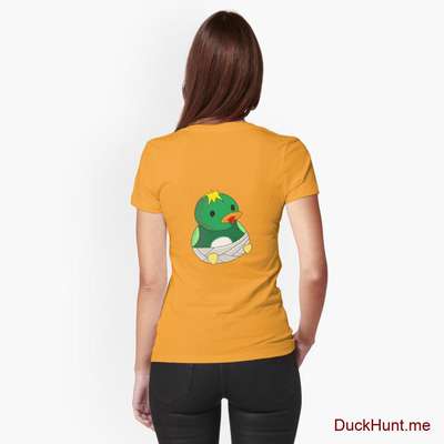 Baby duck Gold Fitted T-Shirt (Back printed) image