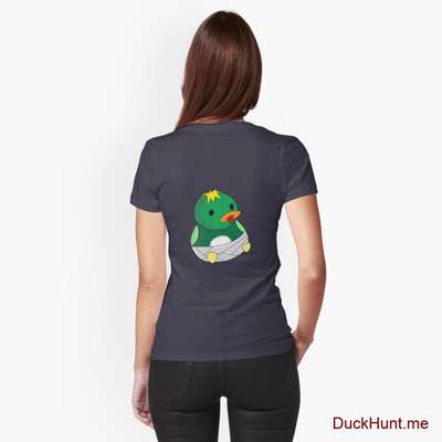 Baby duck Dark Blue Fitted T-Shirt (Back printed) image