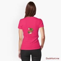 Kamikaze Duck Berry Fitted T-Shirt (Back printed)