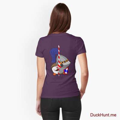Armored Duck Eggplant Fitted T-Shirt (Back printed) image