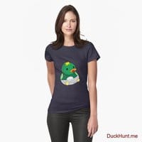 Baby duck Dark Blue Fitted T-Shirt (Front printed)