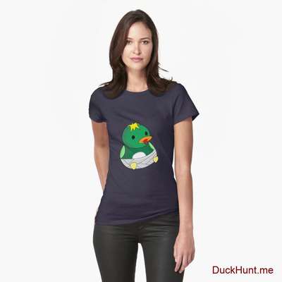 Baby duck Dark Blue Fitted T-Shirt (Front printed) image