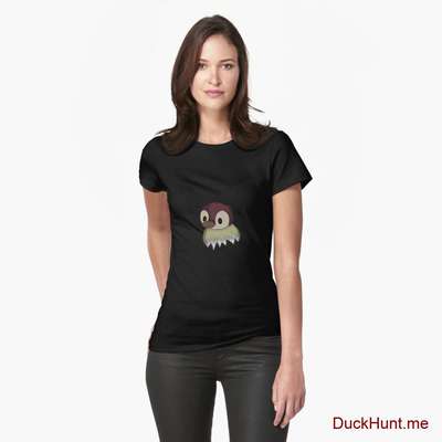 Ghost Duck (fogless) Black Fitted T-Shirt (Front printed) image