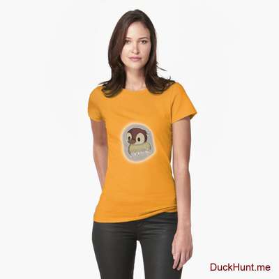 Ghost Duck (foggy) Gold Fitted T-Shirt (Front printed) image
