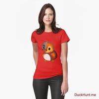 Mechanical Duck Red Fitted T-Shirt (Front printed)