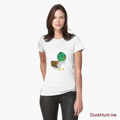 Normal Duck White Fitted T-Shirt (Front printed) image