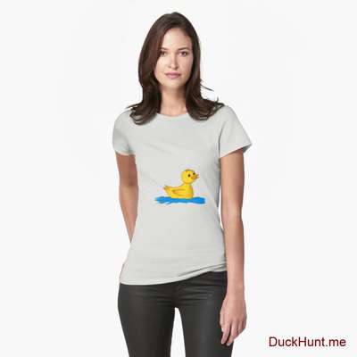 Plastic Duck Light Grey Fitted T-Shirt (Front printed) image