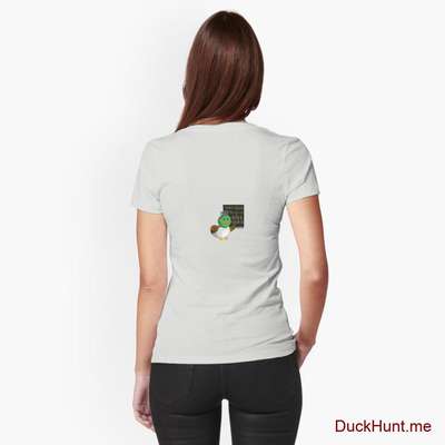 Prof Duck Light Grey Fitted T-Shirt (Back printed) image