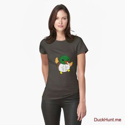 Super duck Army Fitted T-Shirt (Front printed) image