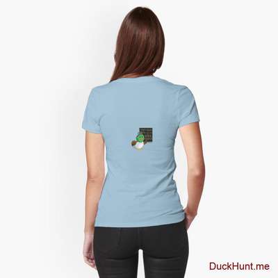 Prof Duck Light Blue Fitted T-Shirt (Back printed) image