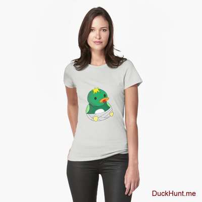 Baby duck Light Grey Fitted T-Shirt (Front printed) image