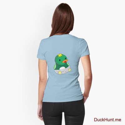 Baby duck Light Blue Fitted T-Shirt (Back printed) image
