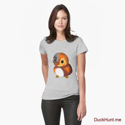 Mechanical Duck Heather Grey Fitted T-Shirt (Front printed) image