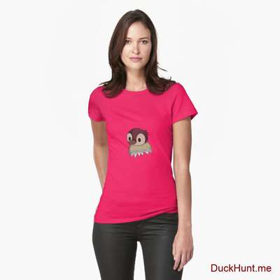 Ghost Duck (fogless) Berry Fitted T-Shirt (Front printed) image