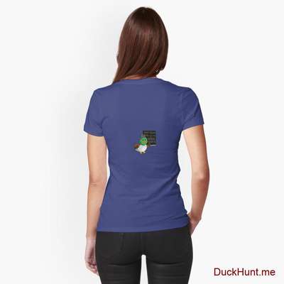 Prof Duck Blue Fitted T-Shirt (Back printed) image