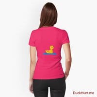 Plastic Duck Berry Fitted T-Shirt (Back printed)