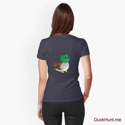 Normal Duck Dark Blue Fitted T-Shirt (Back printed) image