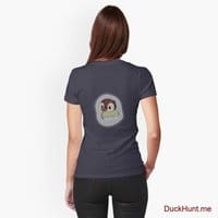 Ghost Duck (foggy) Dark Blue Fitted T-Shirt (Back printed)