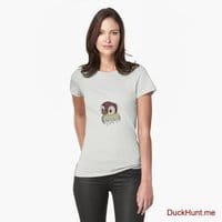 Ghost Duck (fogless) Light Grey Fitted T-Shirt (Front printed)