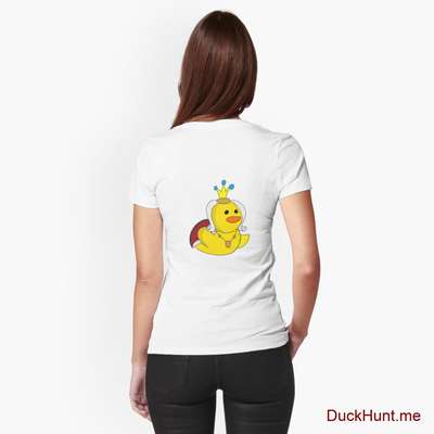 Royal Duck White Fitted T-Shirt (Back printed) image