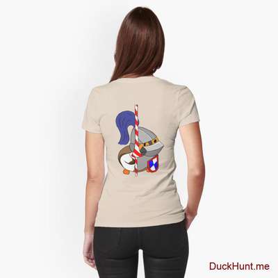 Armored Duck Creme Fitted T-Shirt (Back printed) image