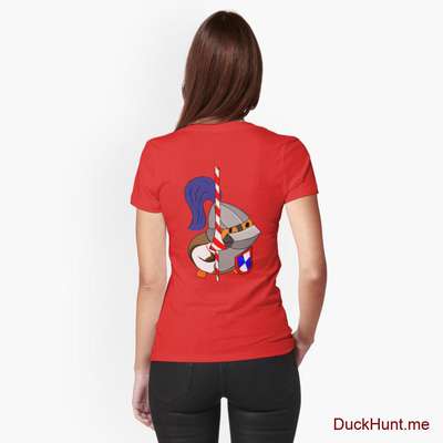 Armored Duck Red Fitted T-Shirt (Back printed) image