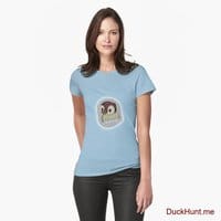 Ghost Duck (foggy) Light Blue Fitted T-Shirt (Front printed)