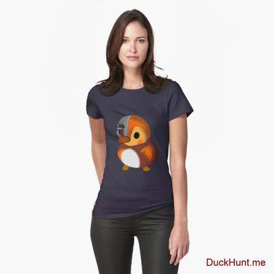 Mechanical Duck Dark Blue Fitted T-Shirt (Front printed) image