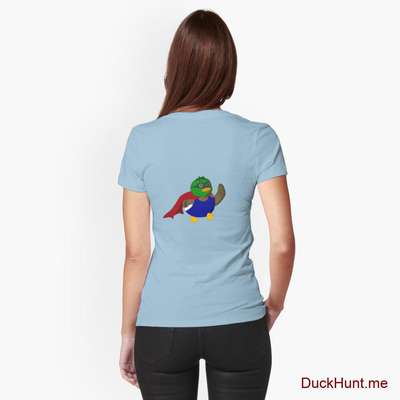 Alive Boss Duck Light Blue Fitted T-Shirt (Back printed) image