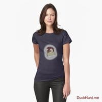 Ghost Duck (foggy) Dark Blue Fitted T-Shirt (Front printed)