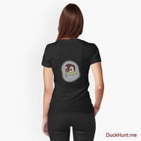 Ghost Duck (foggy) Black Fitted T-Shirt (Back printed)