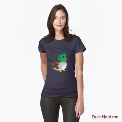 Normal Duck Dark Blue Fitted T-Shirt (Front printed) image