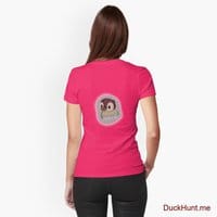 Ghost Duck (foggy) Berry Fitted T-Shirt (Back printed)