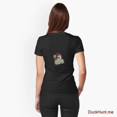 Ghost Duck (fogless) Black Fitted T-Shirt (Back printed) image