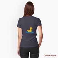 Plastic Duck Dark Blue Fitted T-Shirt (Back printed)