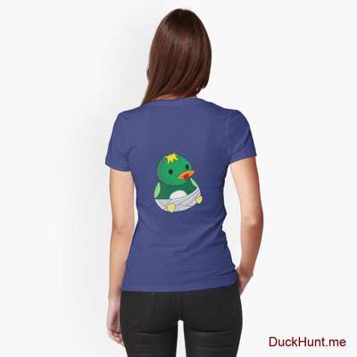 Baby duck Blue Fitted T-Shirt (Back printed) image